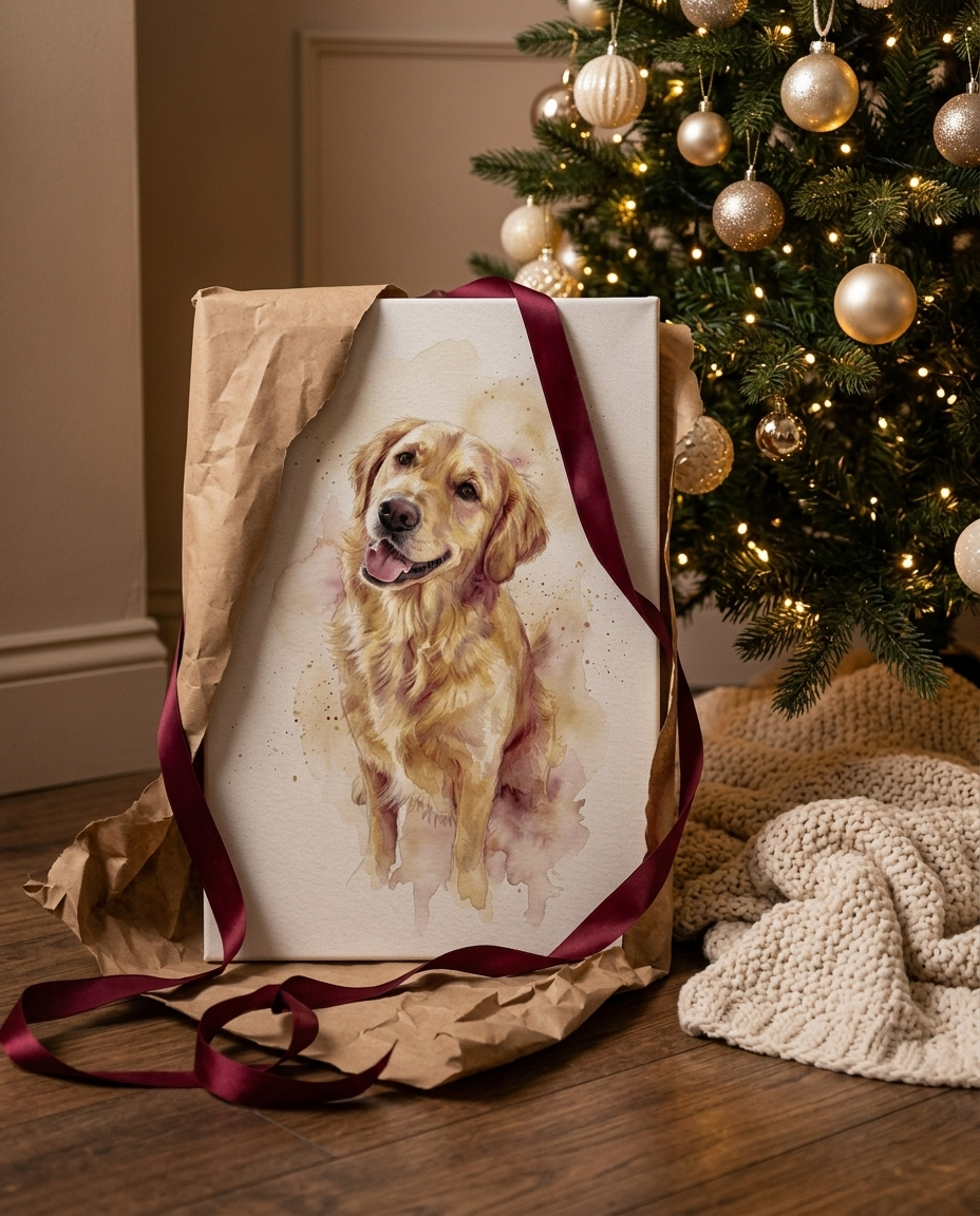 Herzpinsel Geschenkgutschein – Portrait als Weihnachtsgeschenk (Visualisierung)